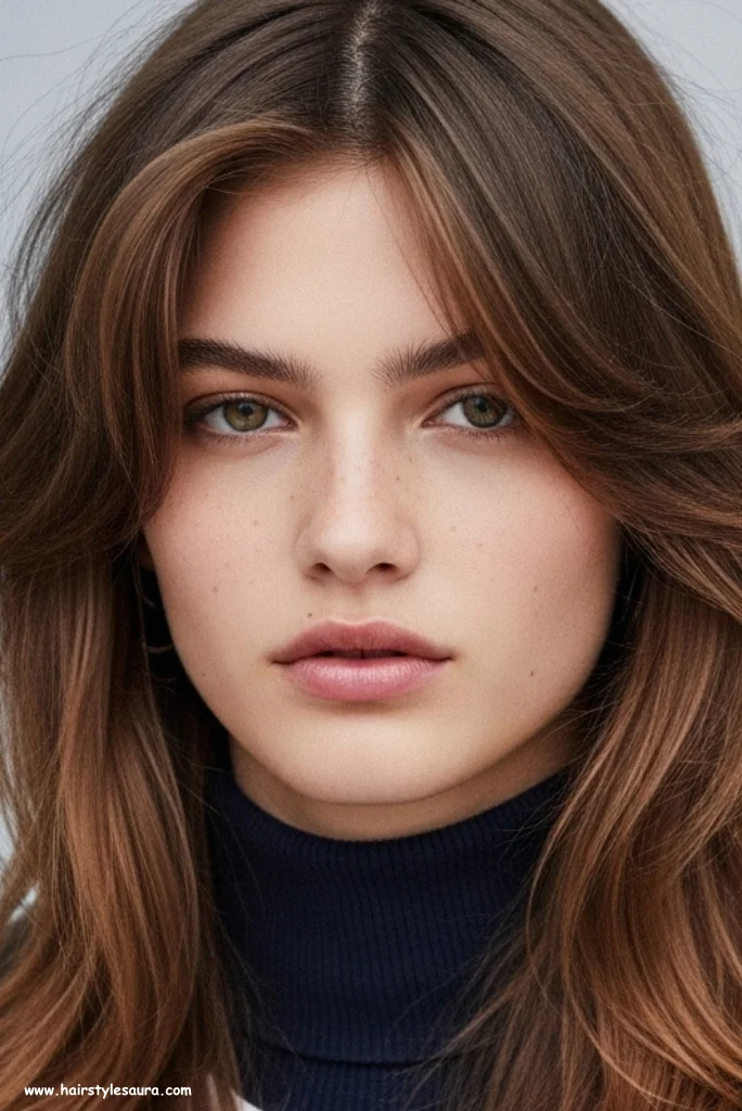 10 Layered Haircut Ideas for Round Face That Flatter Instantly 2 Long Layers with Face-Framing Pieces