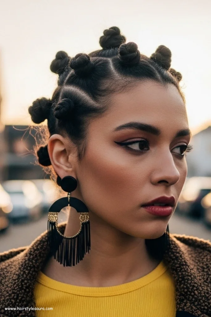 12 Bold and Beautiful 90s Hairstyles African American Ideas 11 Bantu Knots