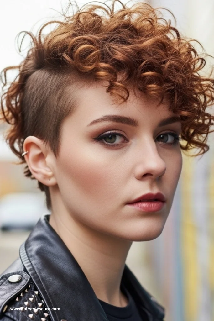 13 Best curly pixie cuts round face 11 Curly Pixie with Shaved Side