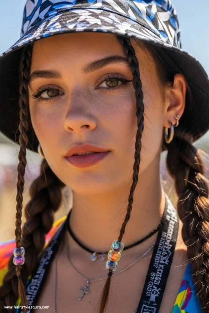 10 Cute & Trendy 90s 2000s Girl Hairstyles Pinterest Is Loving Right Now 11 Pigtail Braids with Beads