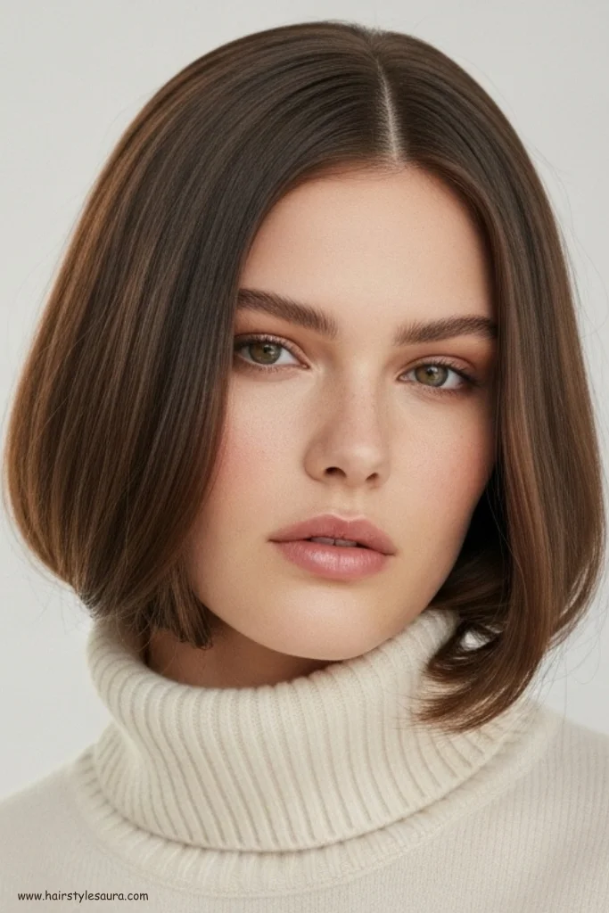 12 Elegant Old Money Bob Hair Round Face Ideas That Radiate Timeless Style 3 Soft Blunt Bob with Volume Crown