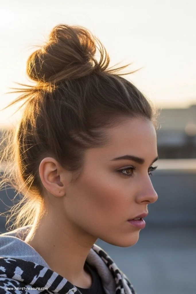 10 Cute & Trendy 90s 2000s Girl Hairstyles Pinterest Is Loving Right Now 3 Spiky Messy Bun with Tendrils