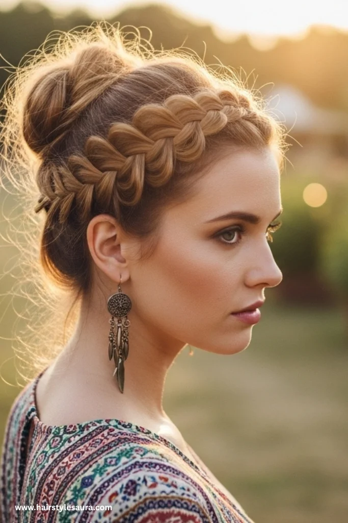 11 Cute Hairstyles for Medium Hair That Are Super Easy and Stylish 4 Half-Up Braided Crown