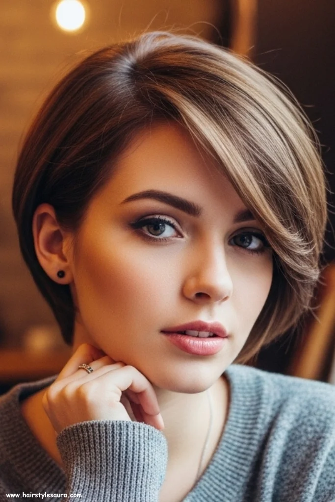 10 Trendy Short Layered Haircuts Ideas Every Woman Should Try 4 Layered Crop with Side Bangs