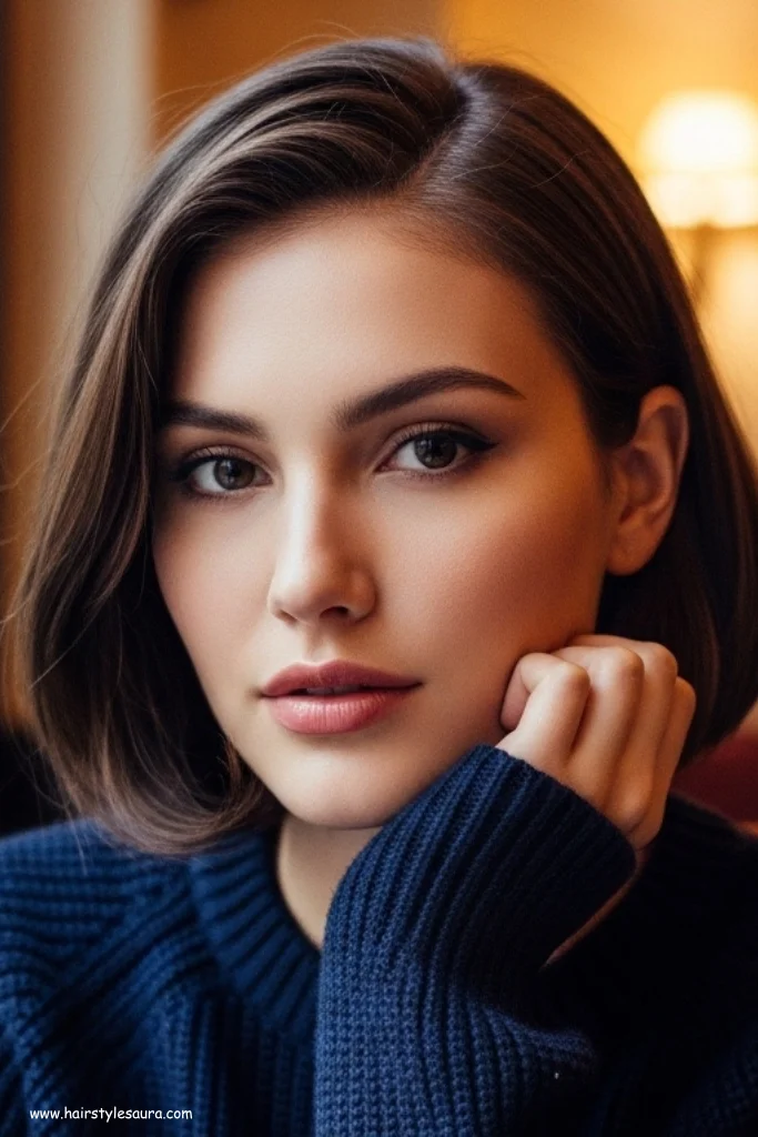 12 Elegant Old Money Bob Hair Round Face Ideas That Radiate Timeless Style 4 Tucked-In Bob with French Elegance