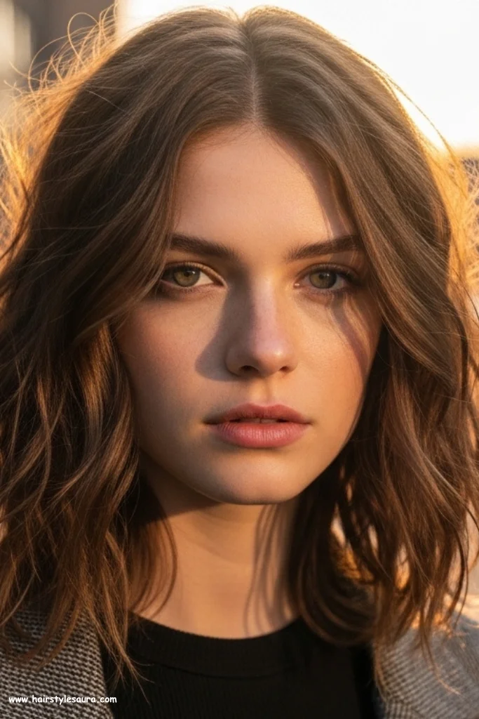 12 Trendy Shag Cuts for Thick Hair Ideas Every Woman Needs to See 4 Wavy Shag with Shattered Layers