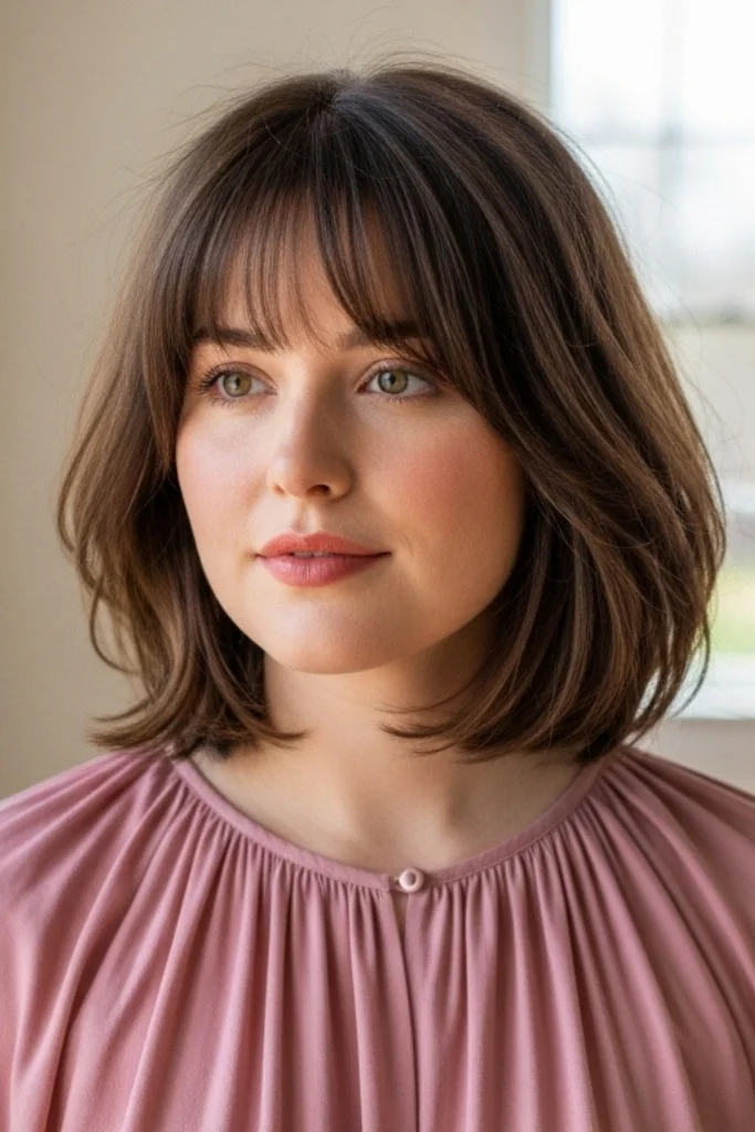 12 Elegant Old Money Bob Hair Round Face Ideas That Radiate Timeless Style 5 Layered Bob with Wispy Bangs