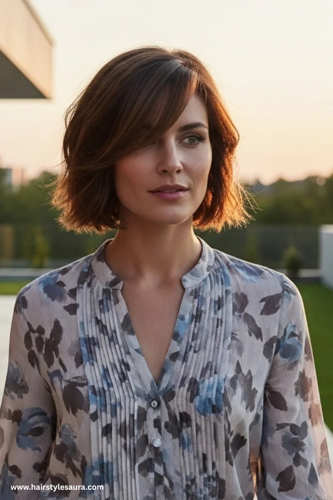 11 Stylish Layered Haircuts Ideas for Short Hair to Boost Volume & Confidence 5 Side-Swept Layered Cut