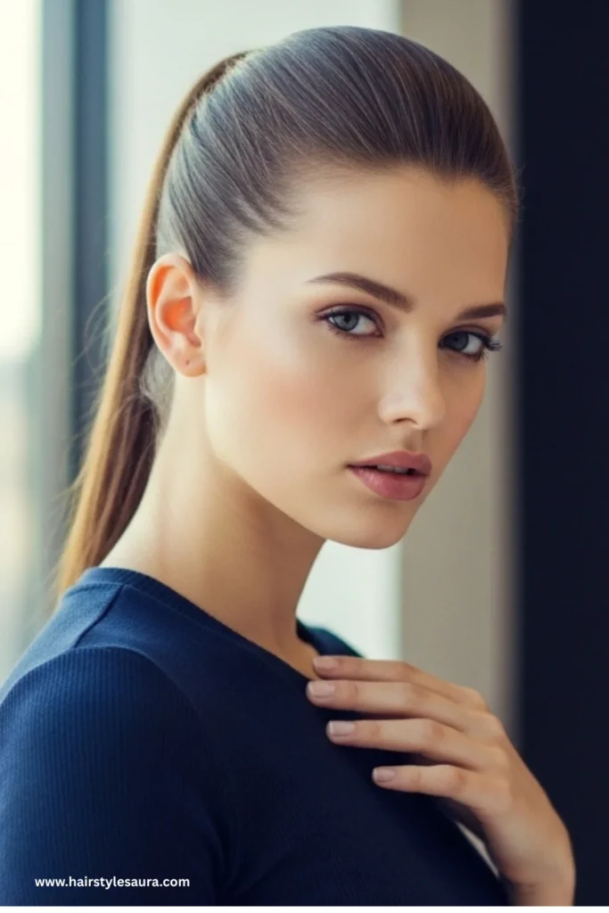 11 Cute Hairstyles for Medium Hair That Are Super Easy and Stylish 5 Sleek High Ponytail