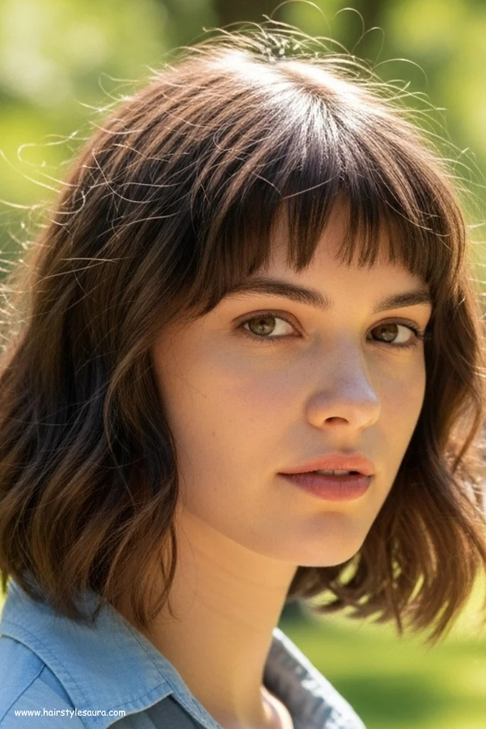 10 Bold Black Wolf Cut with Bangs Styles You’ll Want to Try 5 Wavy Wolf Cut with Wispy Bangs