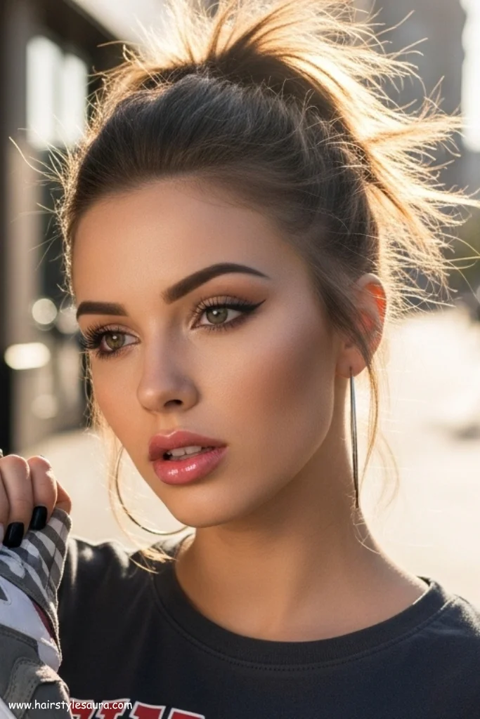 10 Cute & Trendy 90s 2000s Girl Hairstyles Pinterest Is Loving Right Now 6 Half-Up Spiky Ponytail