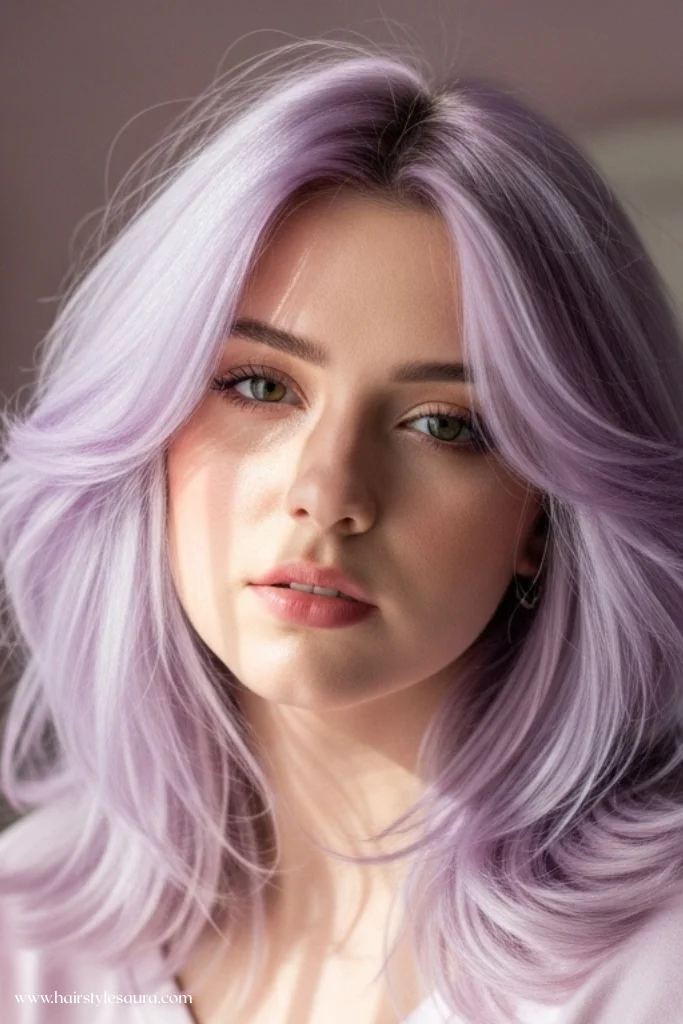 10 Bold and Beautiful Octopus Cut Hombre Ideas for Women 6 Lavender Hombre with Wispy Layers