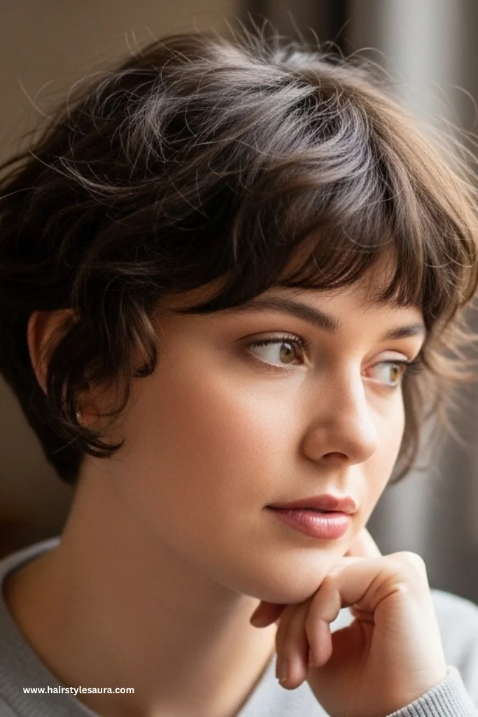 13 Best curly pixie cuts round face 6 Soft Curly Bangs Pixie