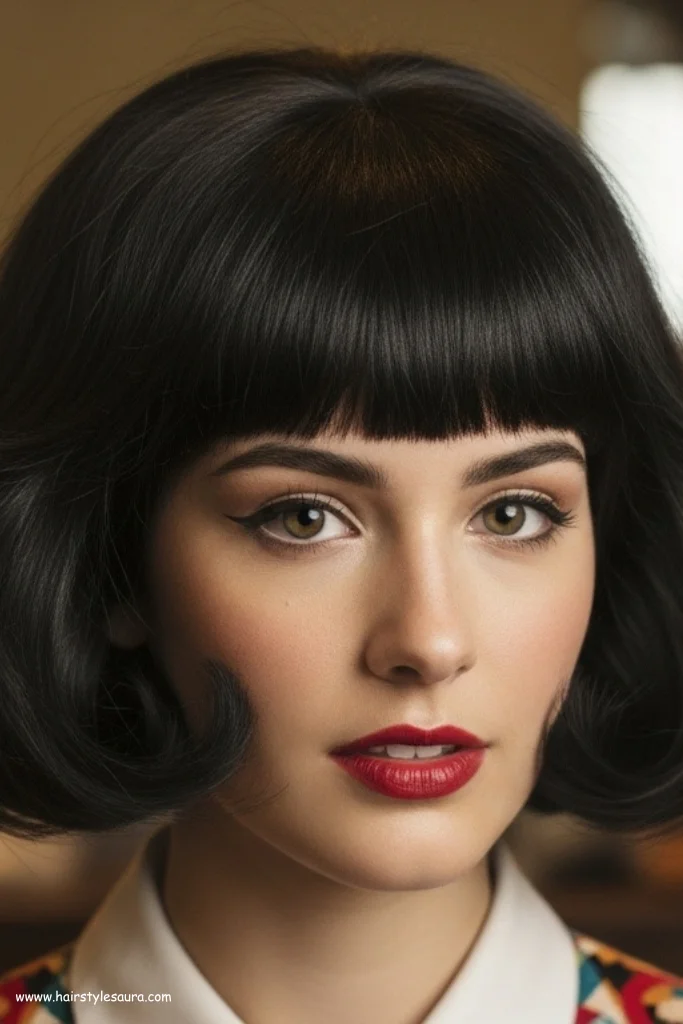 10 Bold Black Wolf Cut with Bangs Styles You’ll Want to Try 6 Voluminous Black Wolf Cut with Feathered Bangs
