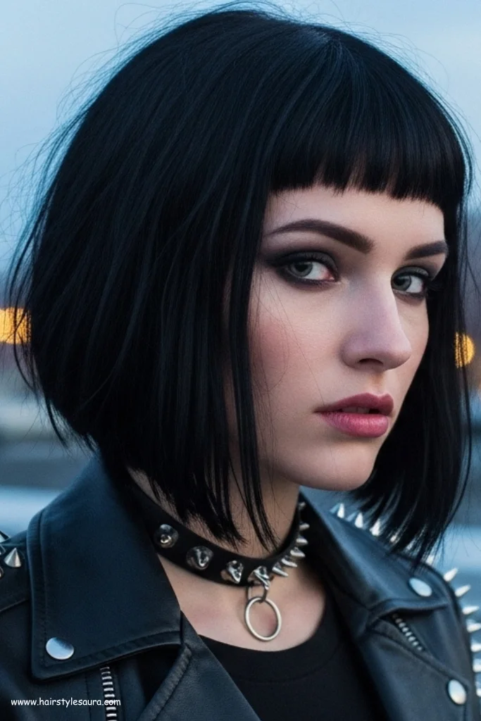 10 Bold Black Wolf Cut with Bangs Styles You’ll Want to Try 7 Short Black Wolf Cut with Baby Bangs