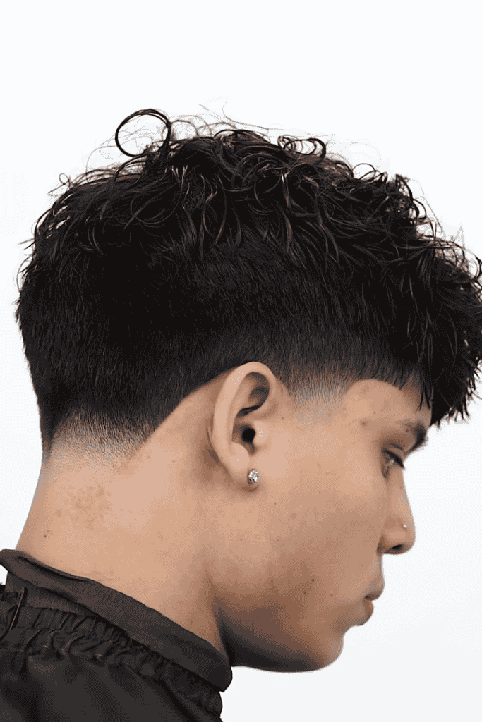 10 Men's Hairstyles for Short to Medium Hair 7 6. Short Curly Top with Fade