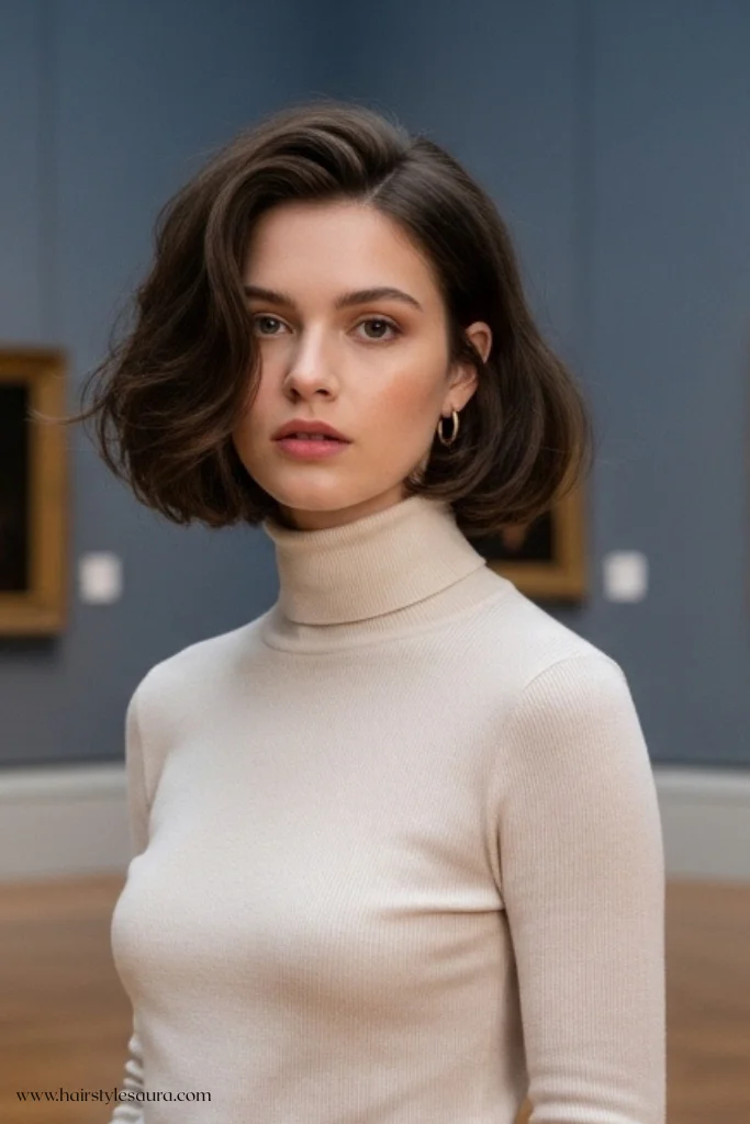 12 Refined Old Money Bob Brunette Haircut Ideas for 2025 8 Bouncy Old Money Bob with Layers