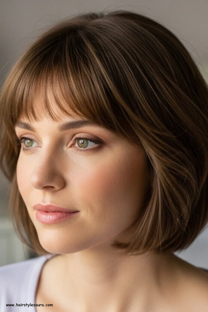 10 Trendy Short Layered Haircuts Ideas Every Woman Should Try 8 Layered Cut with Wispy Bangs