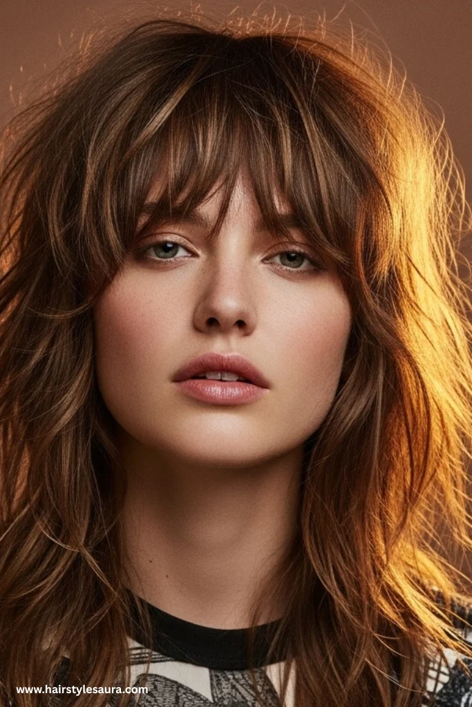 11 Best hairstyle cut for round face That Flatter Instantly 8 Shag Cut with Layers