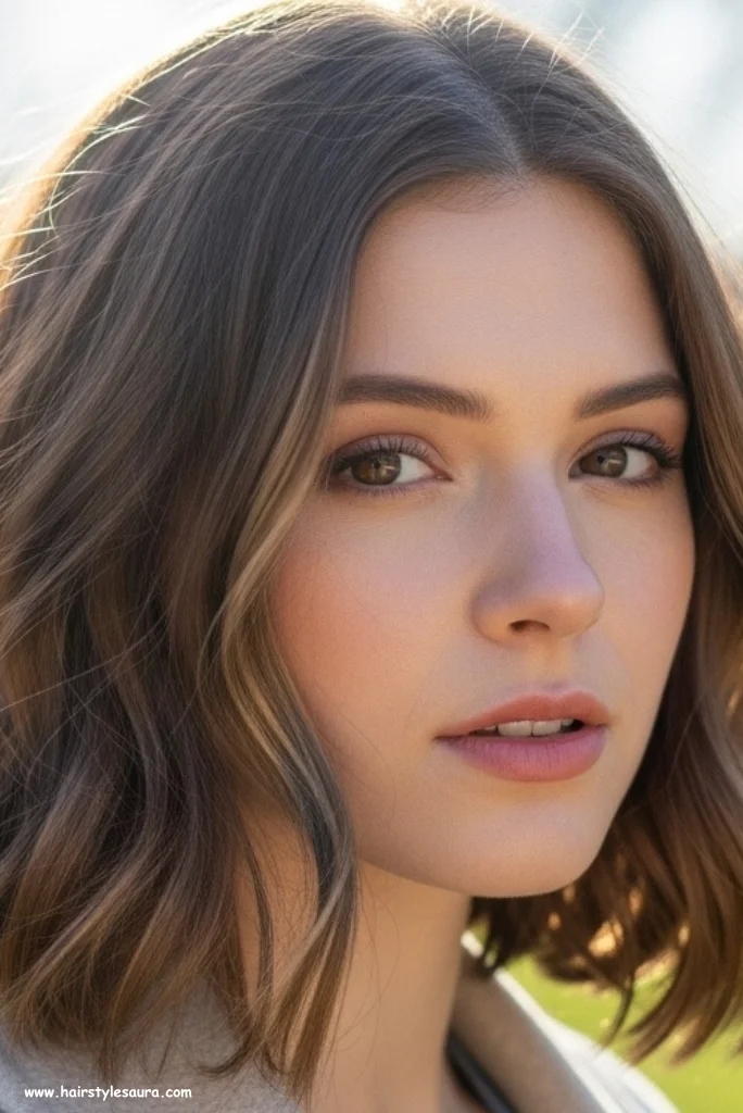 10 Best Short Shaggy Lob Haircuts for a Trendy Look 8 Tousled Lob with Subtle Highlights