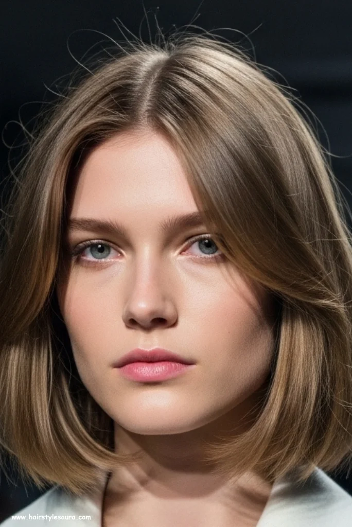 10 Layered Haircut Ideas for Round Face That Flatter Instantly 8 Angled Bob with Light Layers