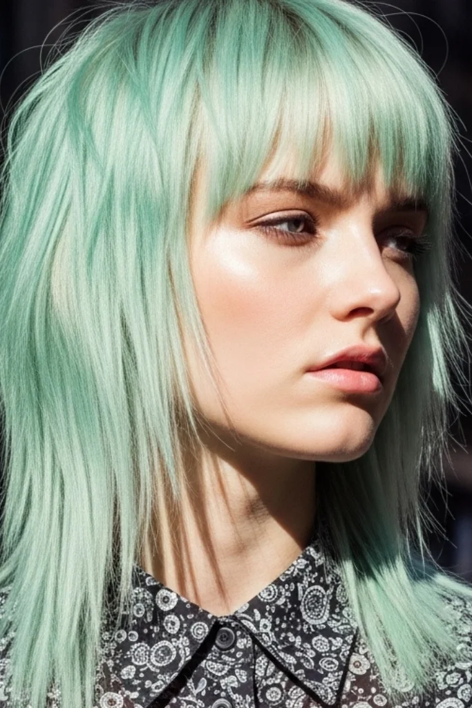 10 Bold and Beautiful Octopus Cut Hombre Ideas for Women 9 Mint Green Hombre on Razor Cut Layers