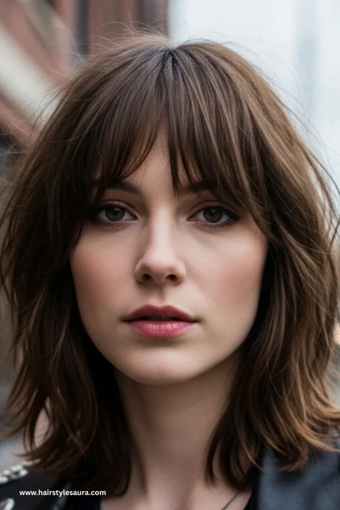 11 Cute Hairstyles for Medium Hair That Are Super Easy and Stylish 9 Shoulder-Length Shag with Bangs