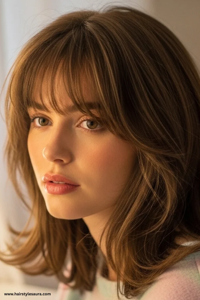 13 Stunning Korean Layered Haircut Ideas That Will Transform Your Look 10 Airy See-Through Bangs with Mid Layers