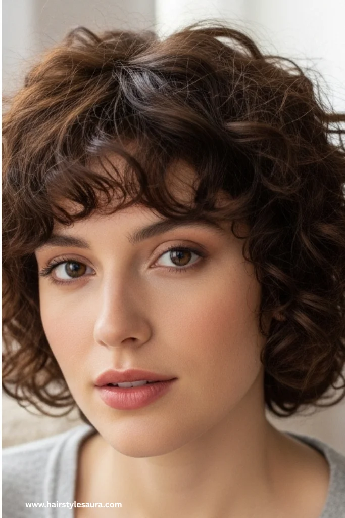 12 Cute Curly Pixie Cuts That Are Perfectly Playful and Bold 10 Curly Pixie with Bangs and Layers