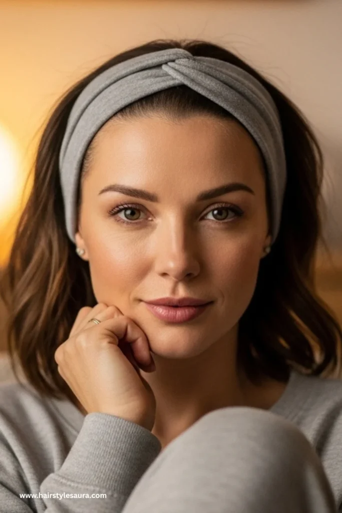 11 Cute Hairstyles for Medium Hair That Are Super Easy and Stylish 10 Headband Tuck-In Style