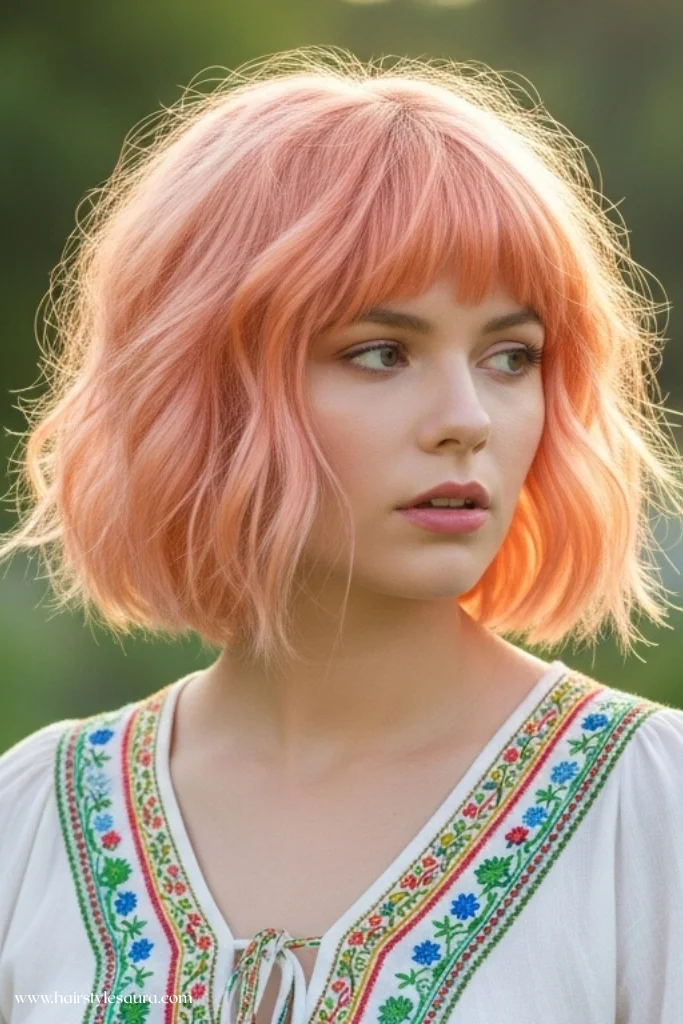10 Bold and Beautiful Octopus Cut Hombre Ideas for Women 10 Peach Hombre on Textured Octopus Hair