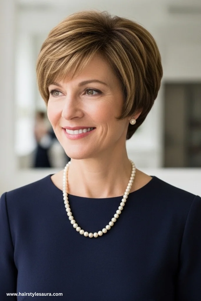 11 Stylish Layered Haircuts Ideas for Short Hair to Boost Volume & Confidence 10 Rounded Short Cut with Layers
