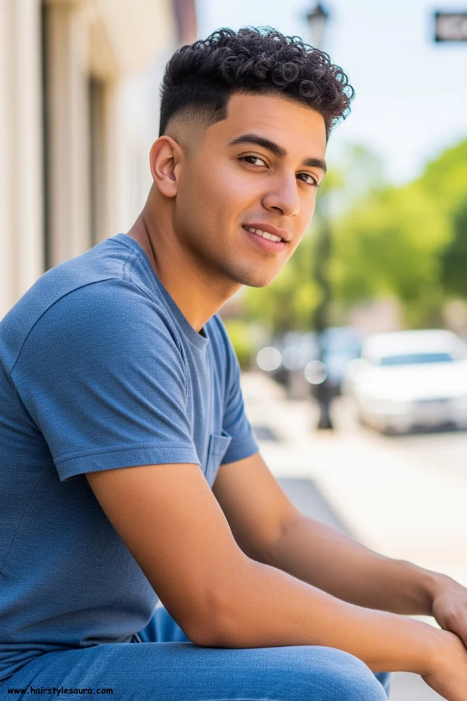 Popular Short Curly Hairstyles for Men Who Want a Fresh Look 2 Curly Taper Fade