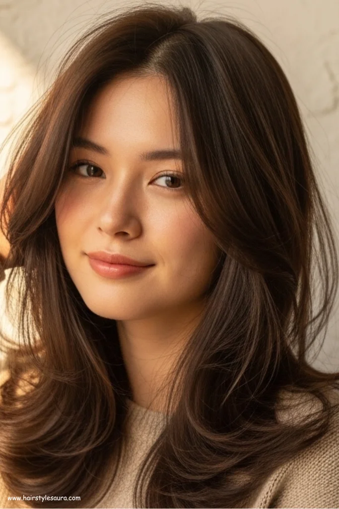 10 Kitty Cut Styles for Long Hair 11 Long Kitty Cut with Subtle Layers