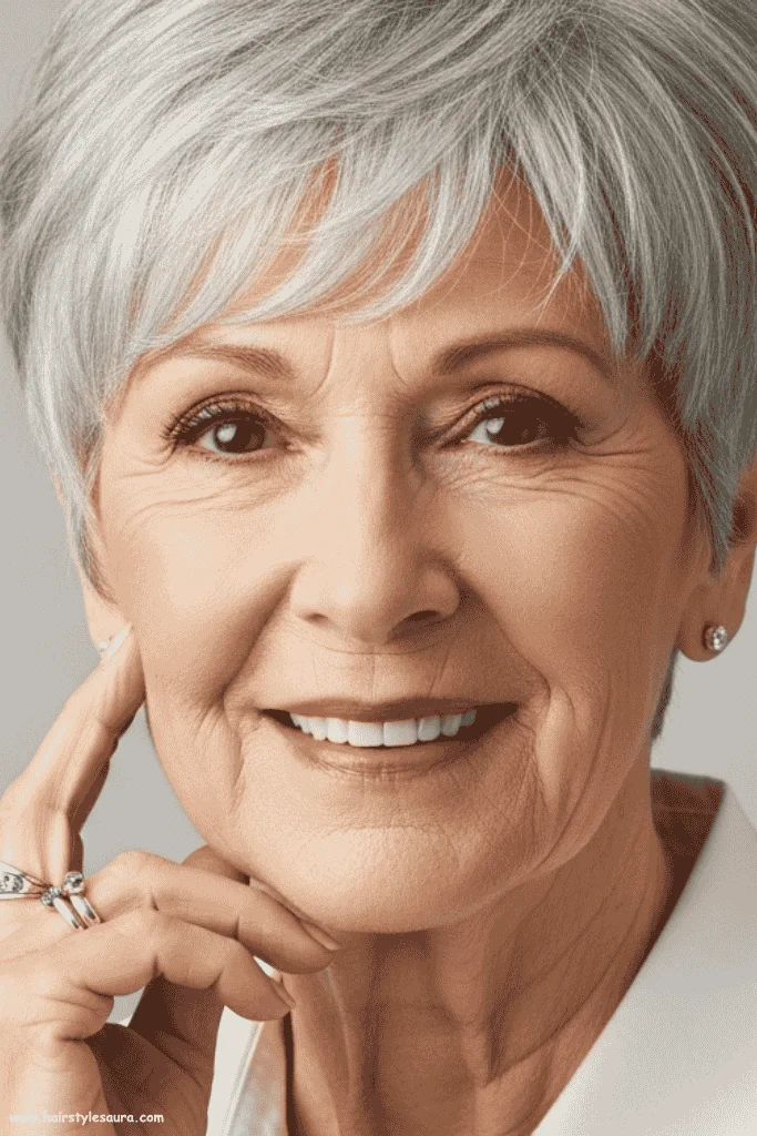 Flattering Short Hair Ideas for Women Over 60 12 Asymmetrical Pixie