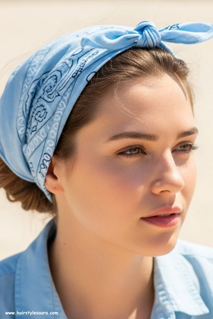 15 Quick and New Cute Hairstyles for Girls to Do in Minutes 14 Bandana Style