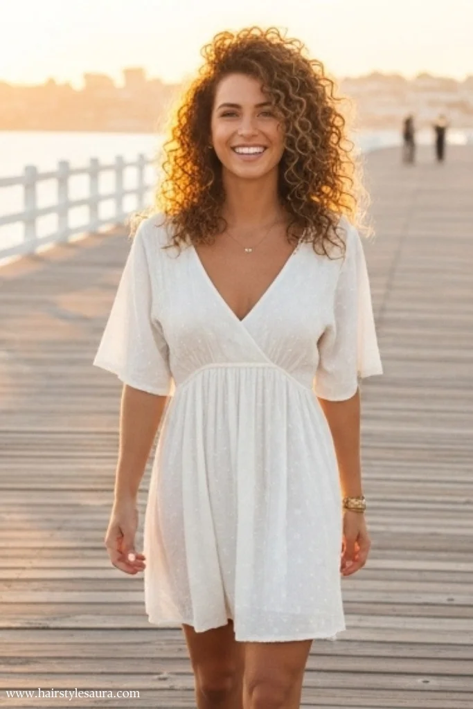 12 Trendy Long Wolf Cut Curly Hair Options to Try Today 6 Beachy Curl Wolf Cut
