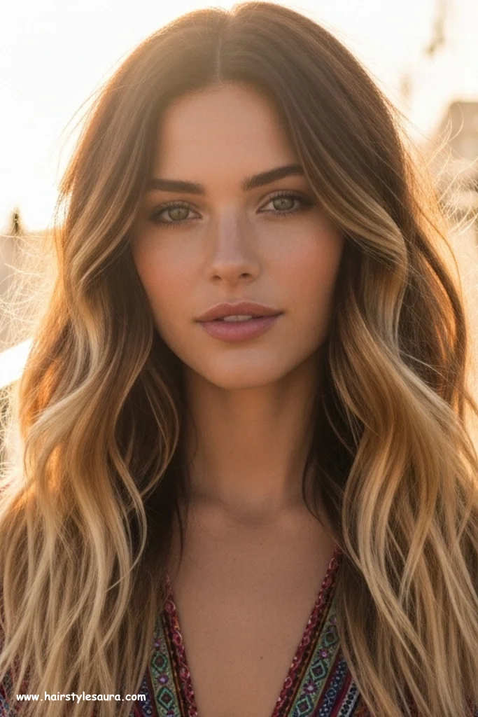 11 Stylish Long Wolf Cut Without Bangs Ideas for Bold Looks 12 Beachy Wolf with Sun-Kissed Ends