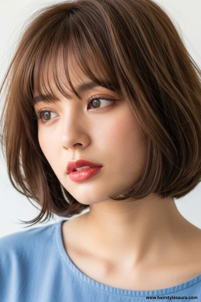 Short to Mid Length Hairstyles: 15 Stylish Ideas for Every Personality 5 Blunt Cut Bob with Middle Part