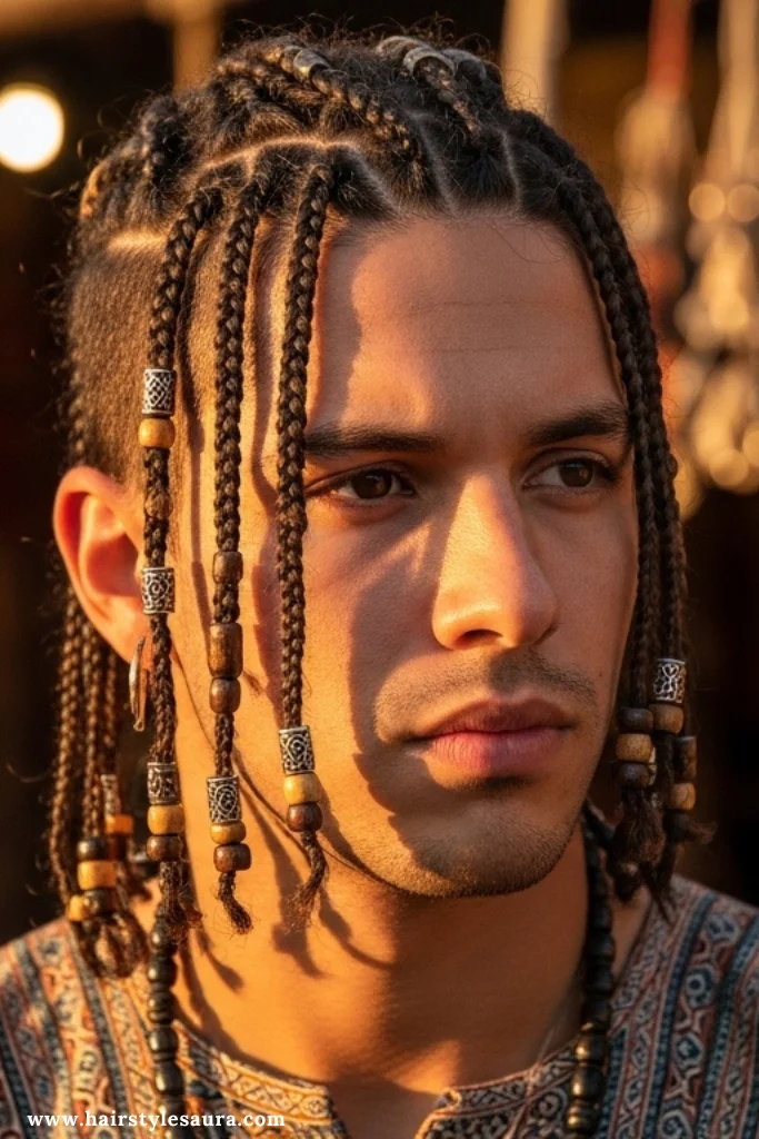 13 Bold Box Braids Hairstyles Men Can Rock with Confidence 6 Box Braids with Beads 1