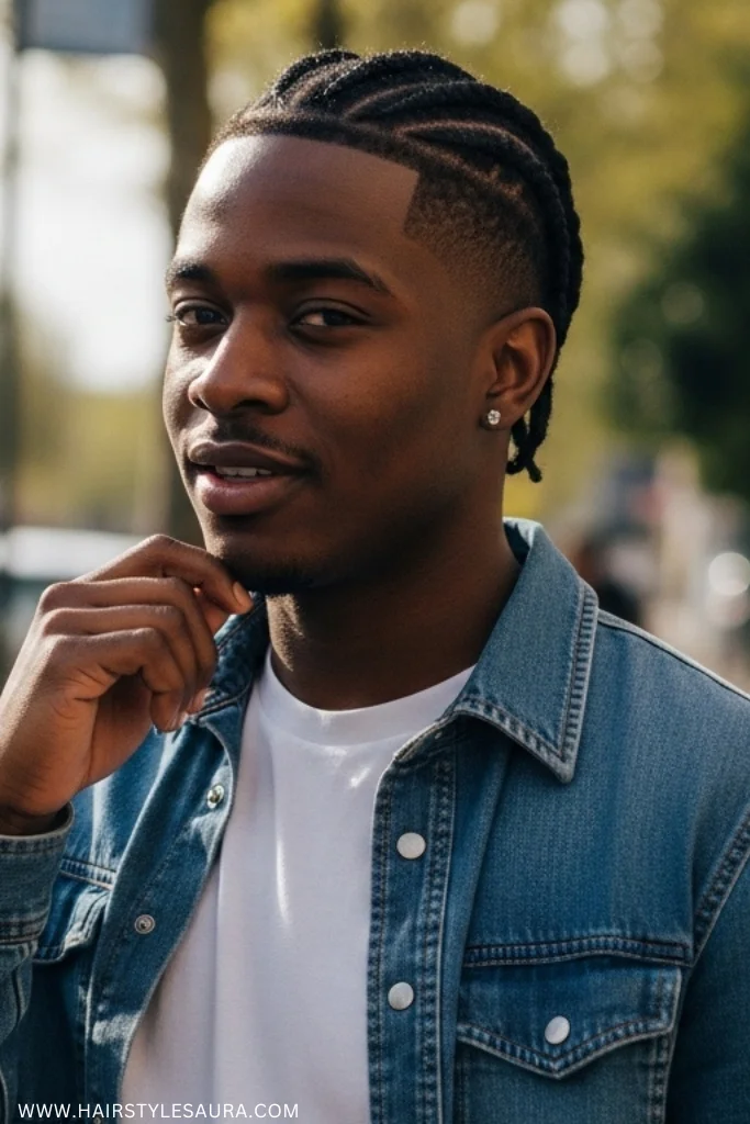 Cute Braid Hairstyles for Men: Stylish Looks That Turn Heads 3 Box Braids with Fade