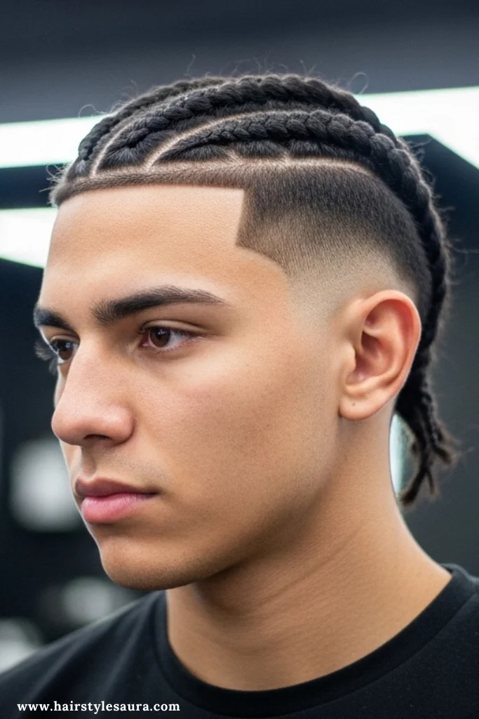 13 Bold Box Braids Hairstyles Men Can Rock with Confidence 3 Box Braids with Fade 3