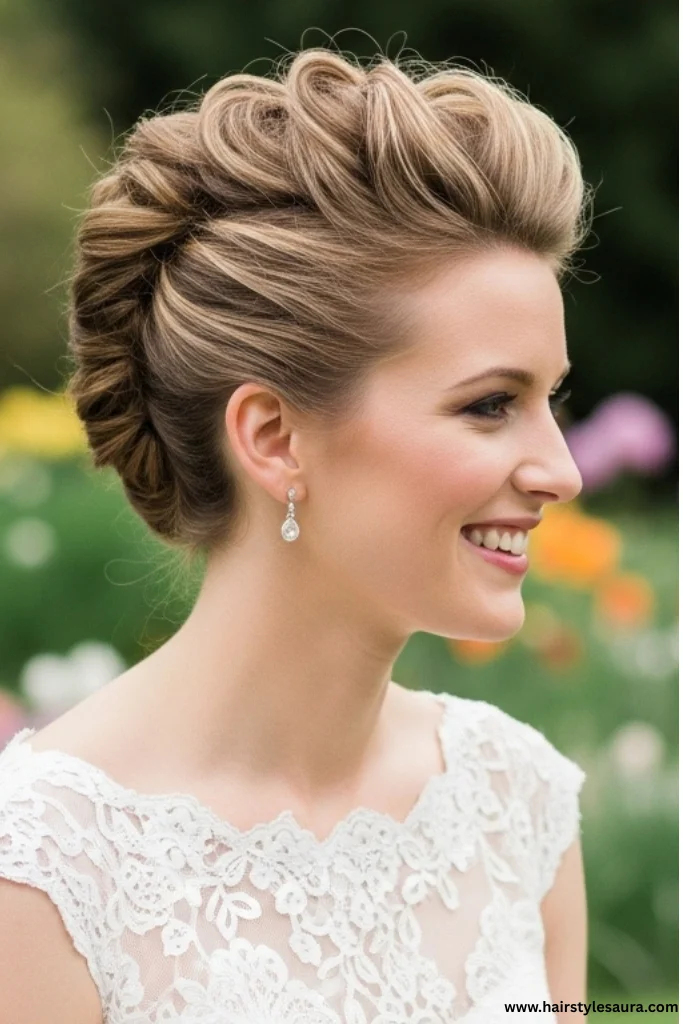 Wedding Hairstyles for Short Hairs: 12 Elegant Looks for Your Big Day 8 Bridal Faux Hawk