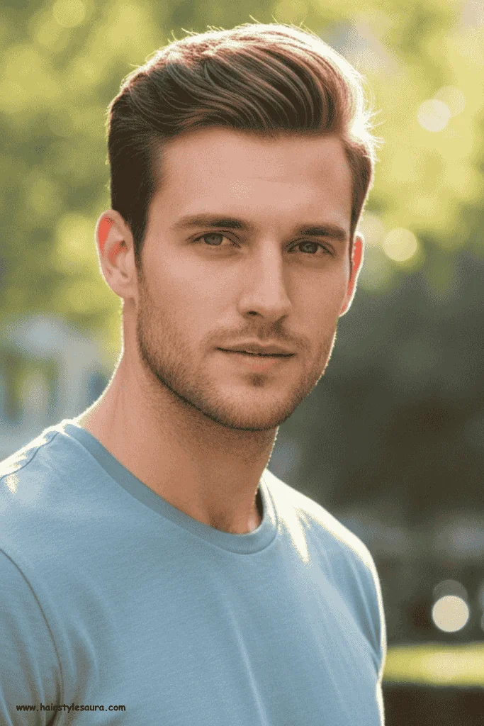 11 Men's Medium to Short Hairstyles 7 Brushed-Up Medium Top