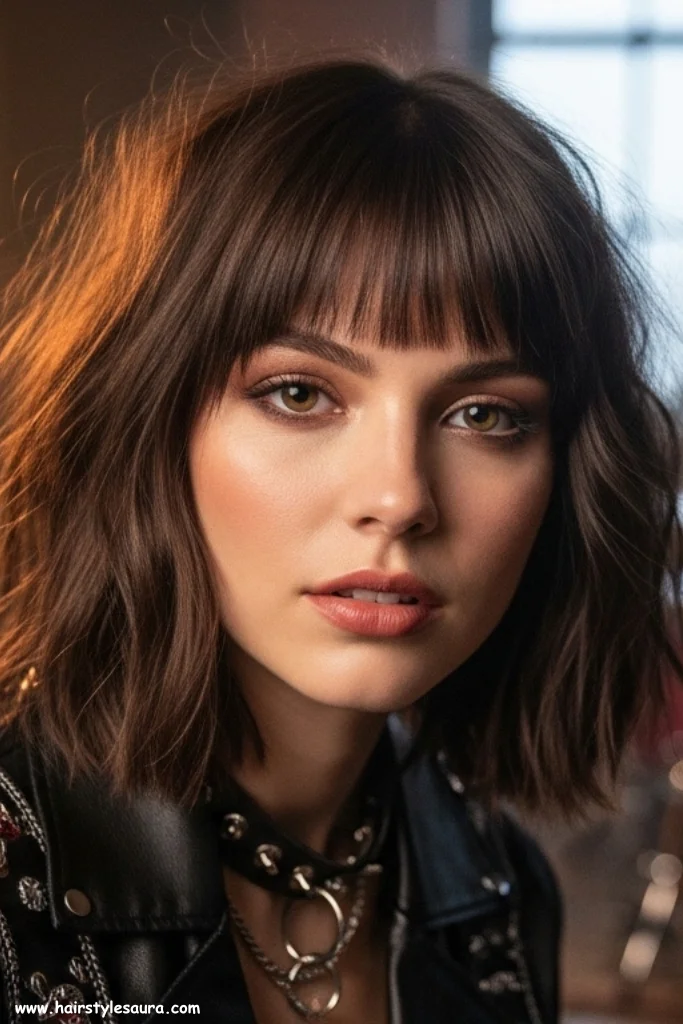 10 Bold and Beautiful Short Shaggy Hairstyles for Women 6 Chin-Length Shag with Piecey Bangs