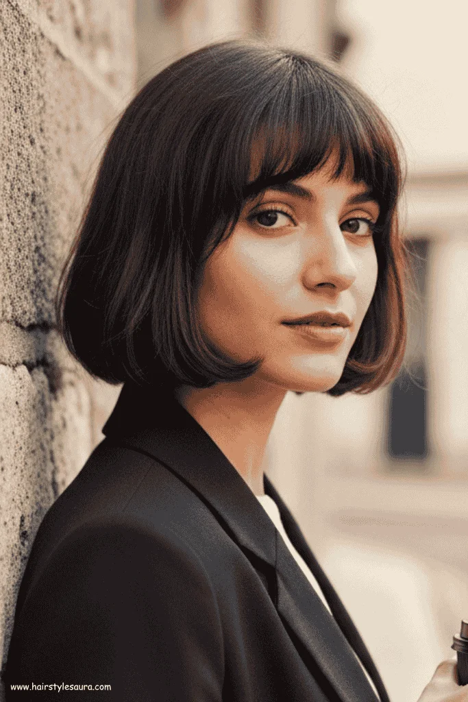 Top 12 Short Hairstyles for Thin Hair That Add Volume 9 Choppy Bangs with Bob