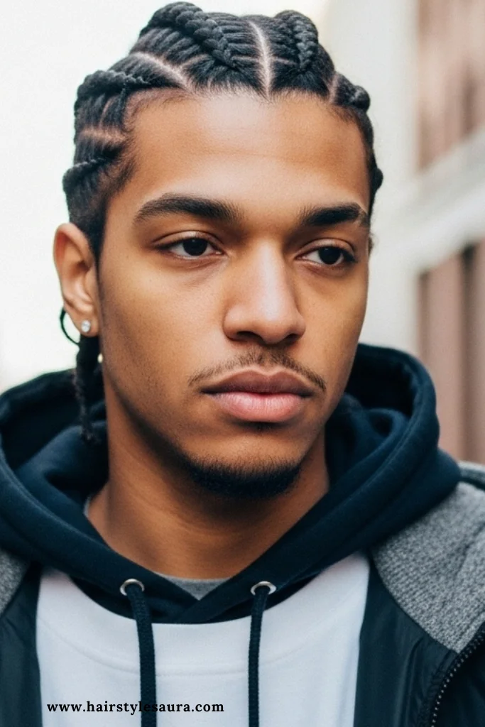 14 Bold Long Hair Braided Hairstyles for Men That Demand Attention 2 Classic Box Braids