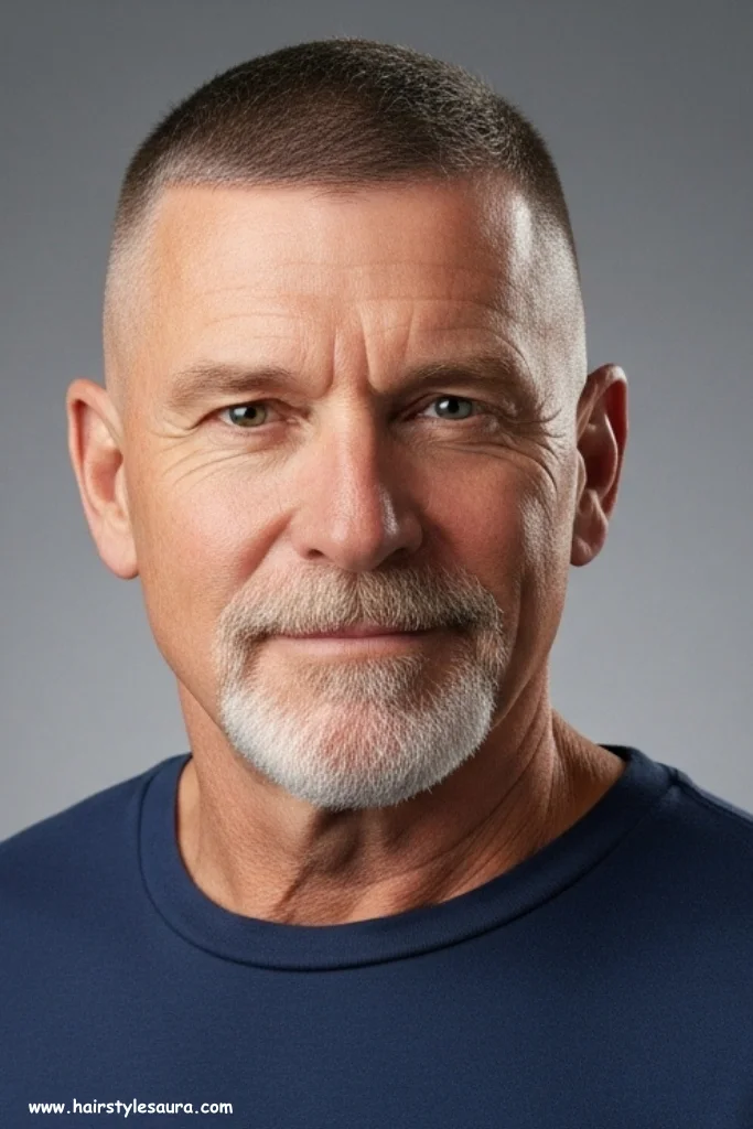 10 Best Short Hairstyles for Over 50 Men to Try Now 2 Classic Crew Cut