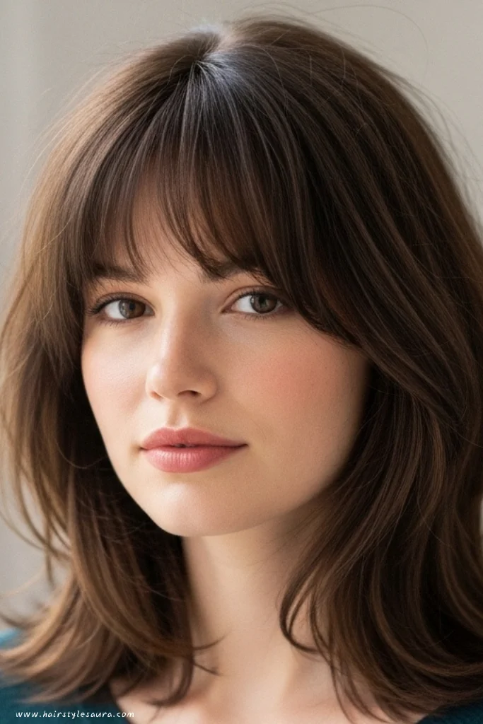 Classic Medium Shag with Curtain Bangs