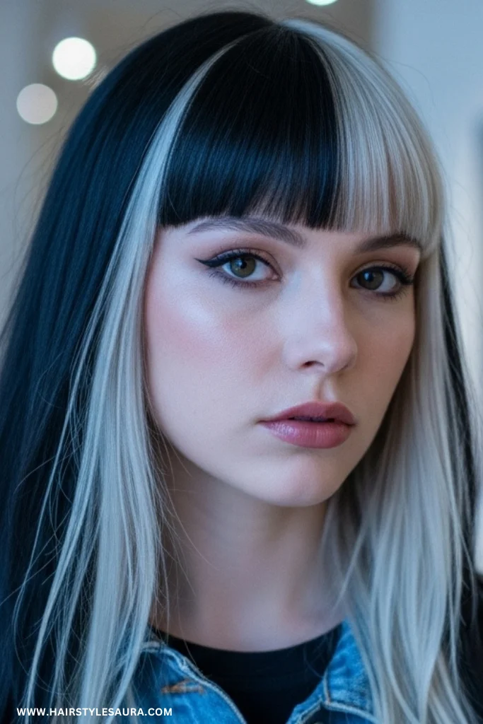 10 Trendy Long Wolf Cut Straight Hair Ideas You’ll Love 10 Color-Blocked Long Wolf Cut